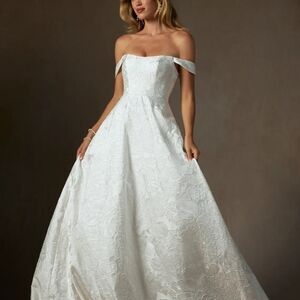 Azazie Off-Shoulder White Wedding Dress